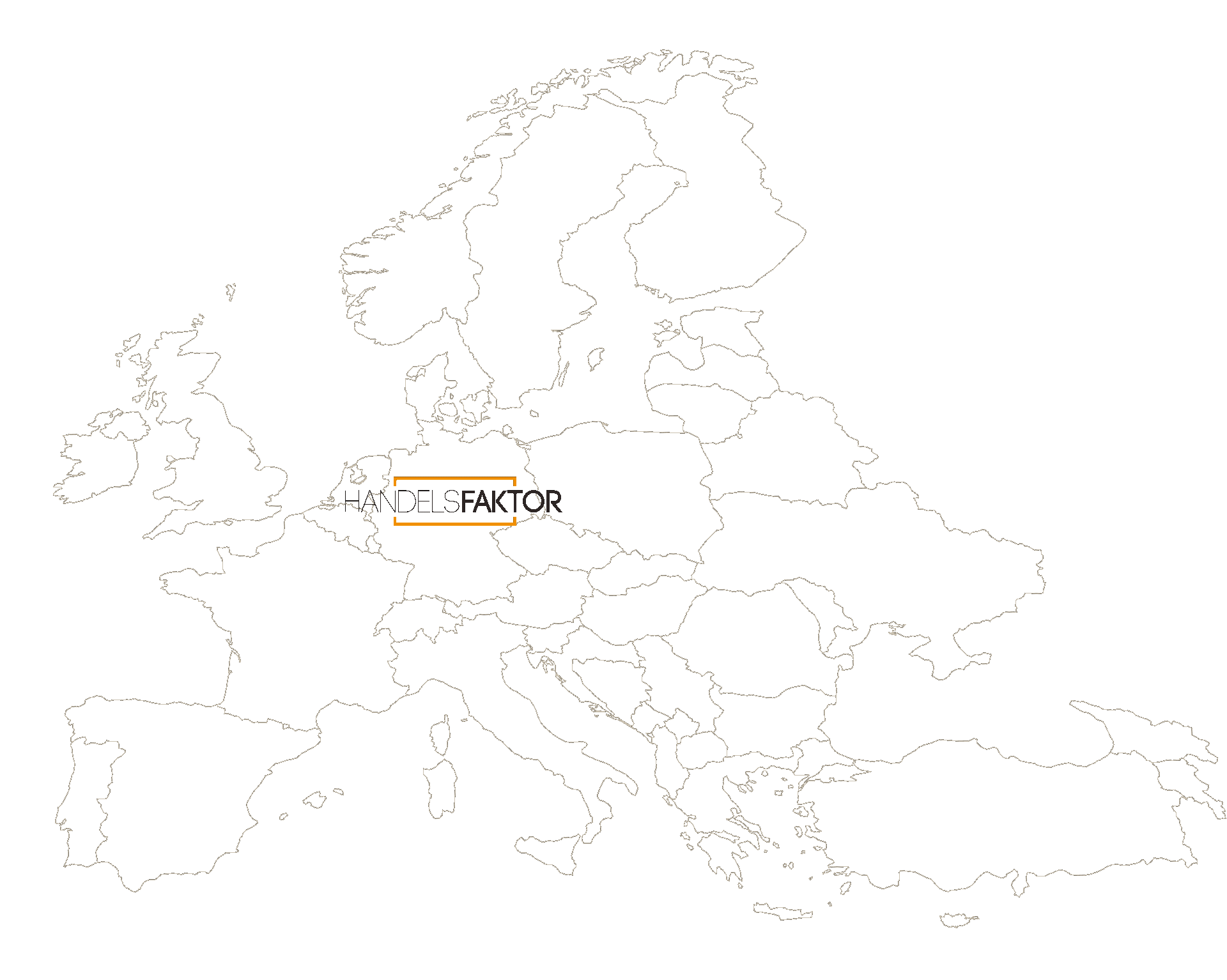 Europakarte mit den 16 Ländern, in denen TELENORMA-Kassensysteme im Einsatz sind